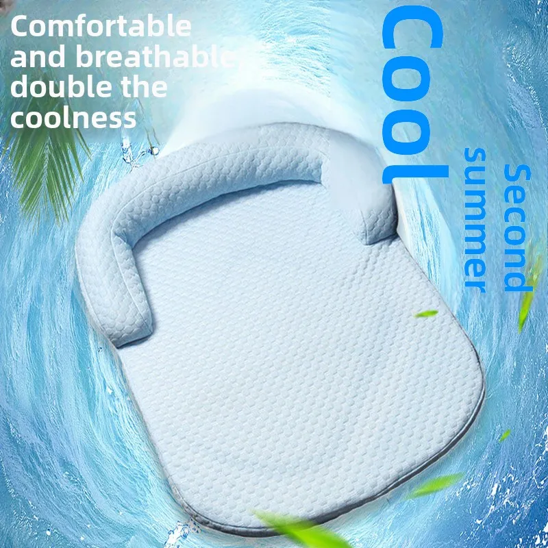 Breathable Spring Summer Cooling Large Dog Bed Ati-slip Cat Bed with Pillow Ice Silk Fabric Dog Bed for Small Dog Cushion Pet - Image 2