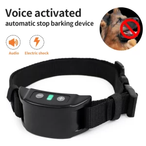 Electric Auto Anti-Bark Collar USB Rechargeable Training Collars Safety Static Shock Humane Anti End Bark Collars Pet Supplies