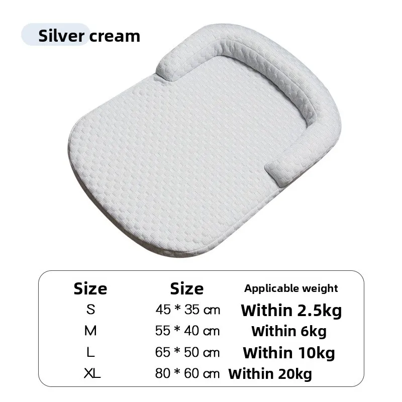 Breathable Spring Summer Cooling Large Dog Bed Ati-slip Cat Bed with Pillow Ice Silk Fabric Dog Bed for Small Dog Cushion Pet - Image 5