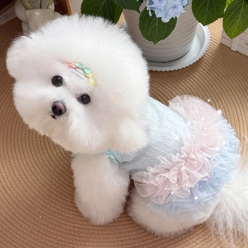 Fashion Chihuahua Pet Dress Gauze Skirt Small Pet Clothing Bichon Pomeranian Dog Fairy Dress Pet Cat Dog Clothes - Image 4