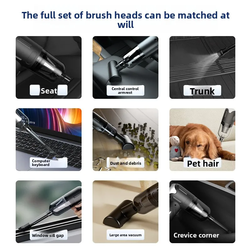 Car Vacuum Cleaner Pet Hair Remover Handheld Portable Cordless Vacuum Cleaner Carpet Crevice Cleaner Pet Supplies - Image 3