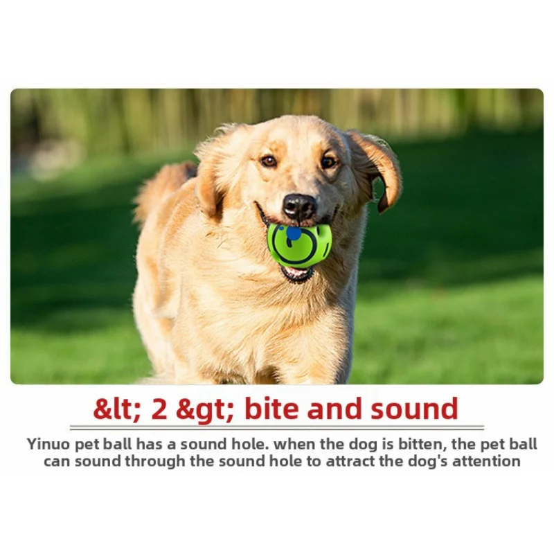 Dog Toys Wobble Wag Giggle Glow Ball Interactive Dog Attention Toy Fun Giggle Sounds Ball when rolled up - Image 2