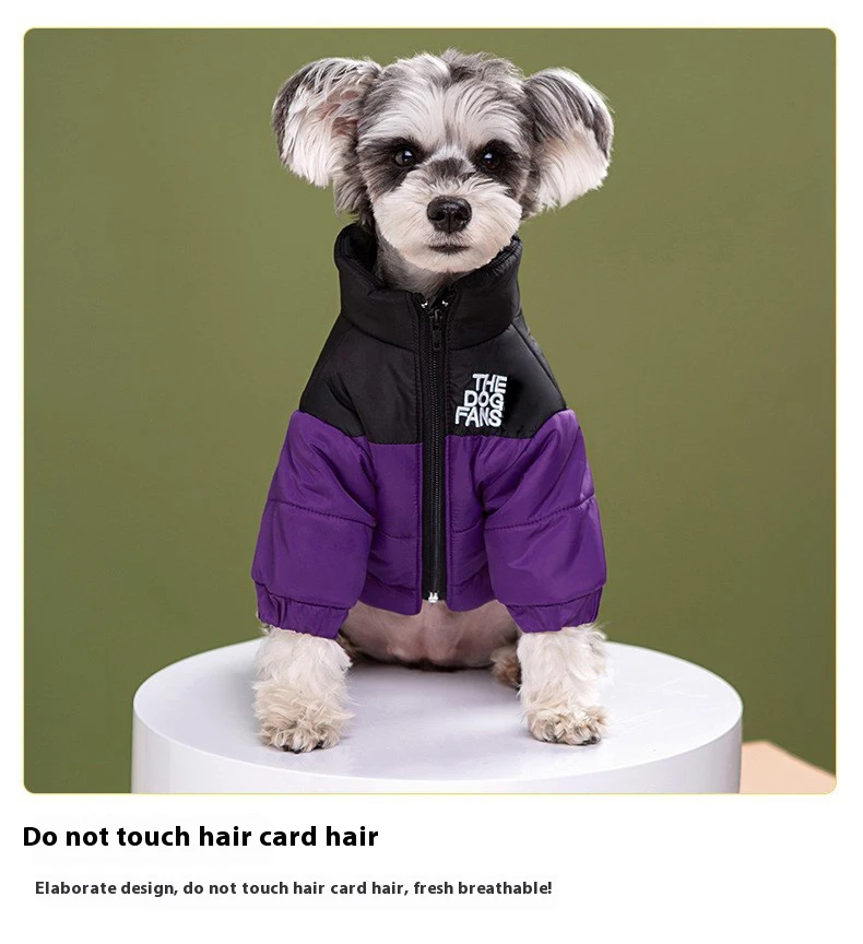 Fashion Pet Coat Clothes, Trendy Embroidered Dog Autumn and Winter Cotton Clothing, Pet Clothing, Thickened Warm Down Clothing - Image 6