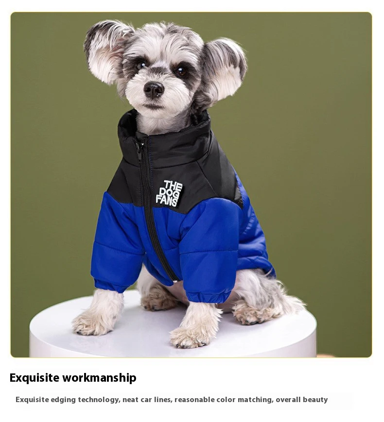 Fashion Pet Coat Clothes, Trendy Embroidered Dog Autumn and Winter Cotton Clothing, Pet Clothing, Thickened Warm Down Clothing - Image 5